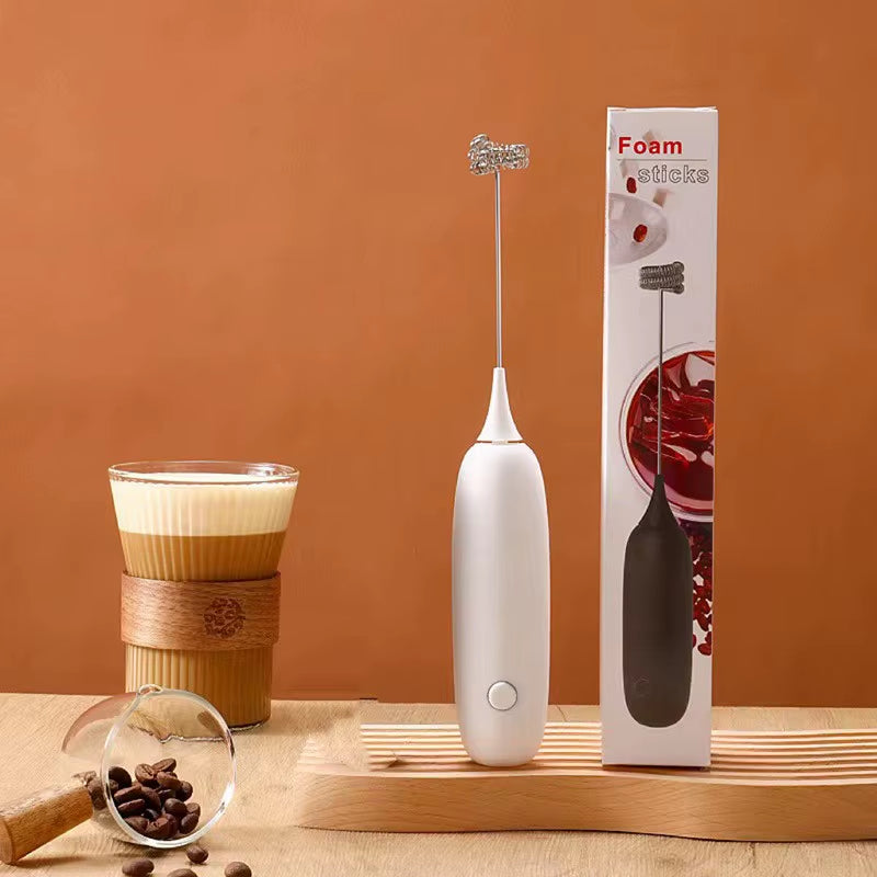 Espresso Accessories Electric Mixer Stainless Steel Milk Foam Maker Stirring Stick Mini Portable Latte Art Handheld Milk Frother