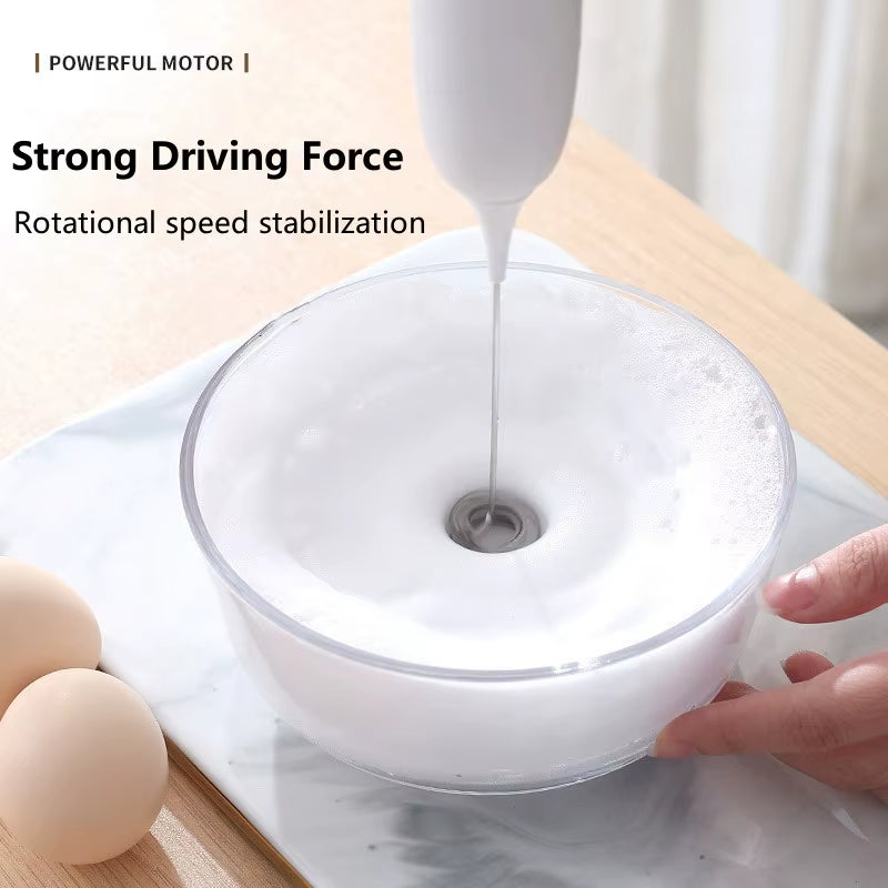 Espresso Accessories Electric Mixer Stainless Steel Milk Foam Maker Stirring Stick Mini Portable Latte Art Handheld Milk Frother