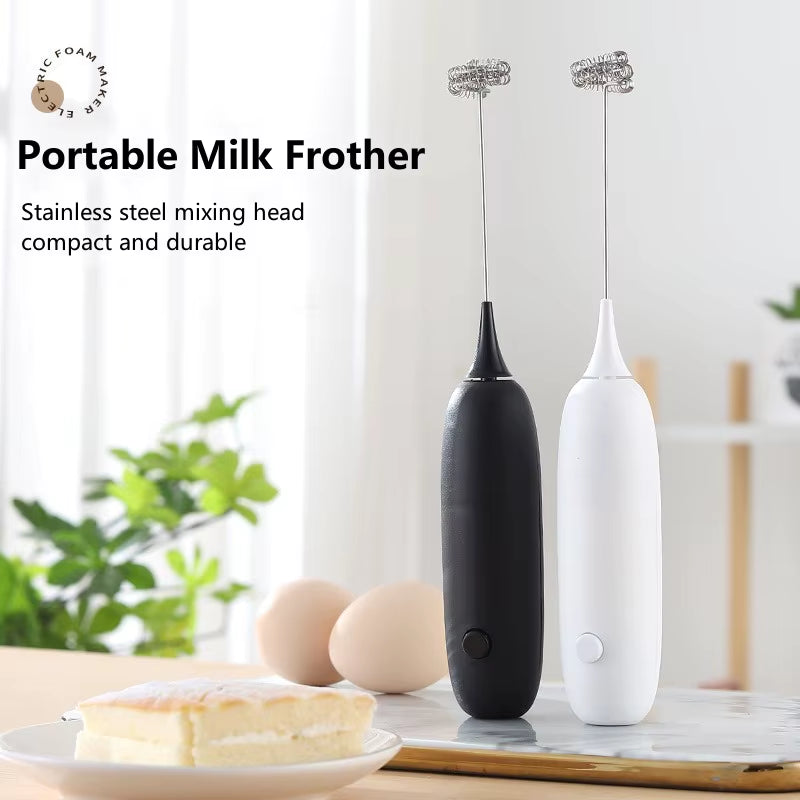 Espresso Accessories Electric Mixer Stainless Steel Milk Foam Maker Stirring Stick Mini Portable Latte Art Handheld Milk Frother