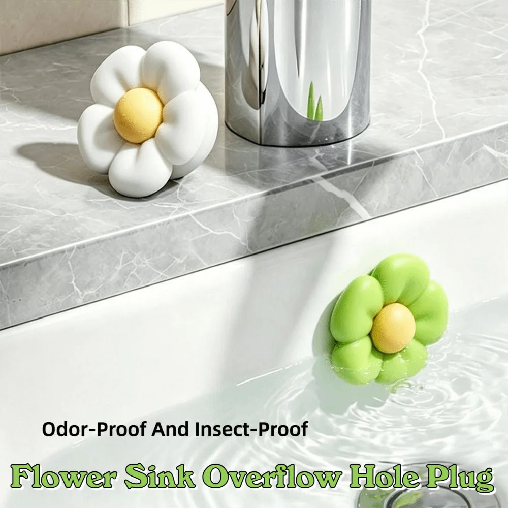 Anti-Clogging Flower Sink Overflow Hole Plug Anti-Odor Insect Proof Floor Drain Plug Sealing Cover Prevents Insects